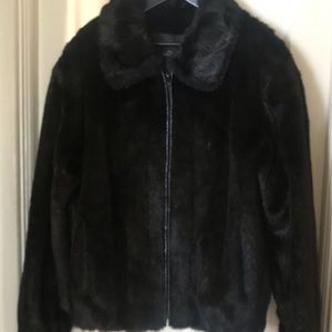 Black Faux Fur Men Jacket